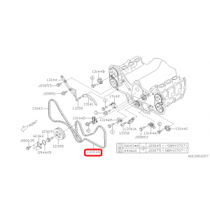 Corrente de distribuição esquerda OE Subaru Legacy Outback Tribeca H6 3.0 EZ30D