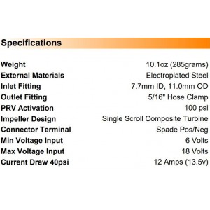 Uprated in-tank fuel pump DeatschWerks DW65c (265lph) universal mounting kit 9-1000 with clips