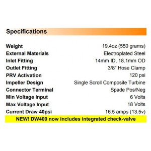 Uprated in-tank fuel pump DeatschWerks DW400 (415lph) universal mounting kit 9-1000