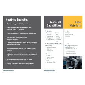 Piston ring set Hastings for Daihatsu Charade Feroza 1.3L HD 1.6L HC-E STD X4