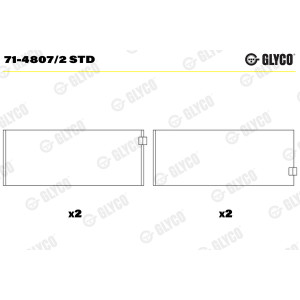 Connecting rod bearings GLYCO for BMW N20B20 N26B20 N54B30 N55B30