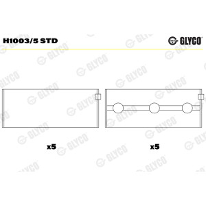 Conjunto de rolamentos da cambota principal GLYCO para Mercedes-Benz V8 4.7L 5.5L M273